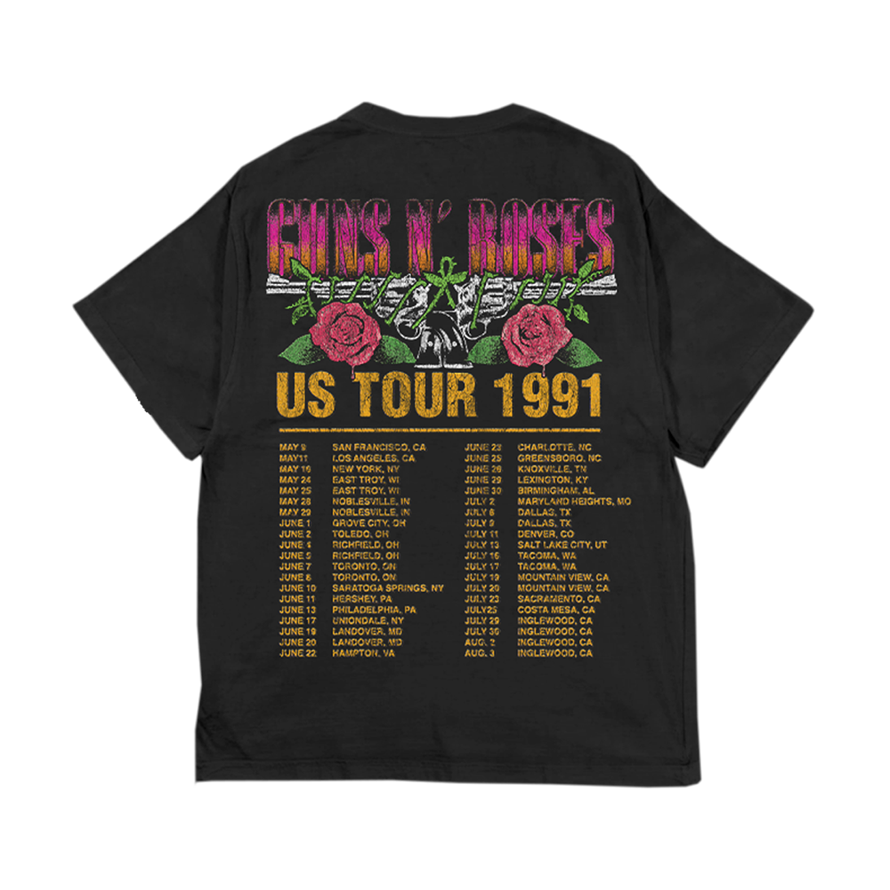 Guns N' Roses 1991 Skull Black Tour T-Shirt