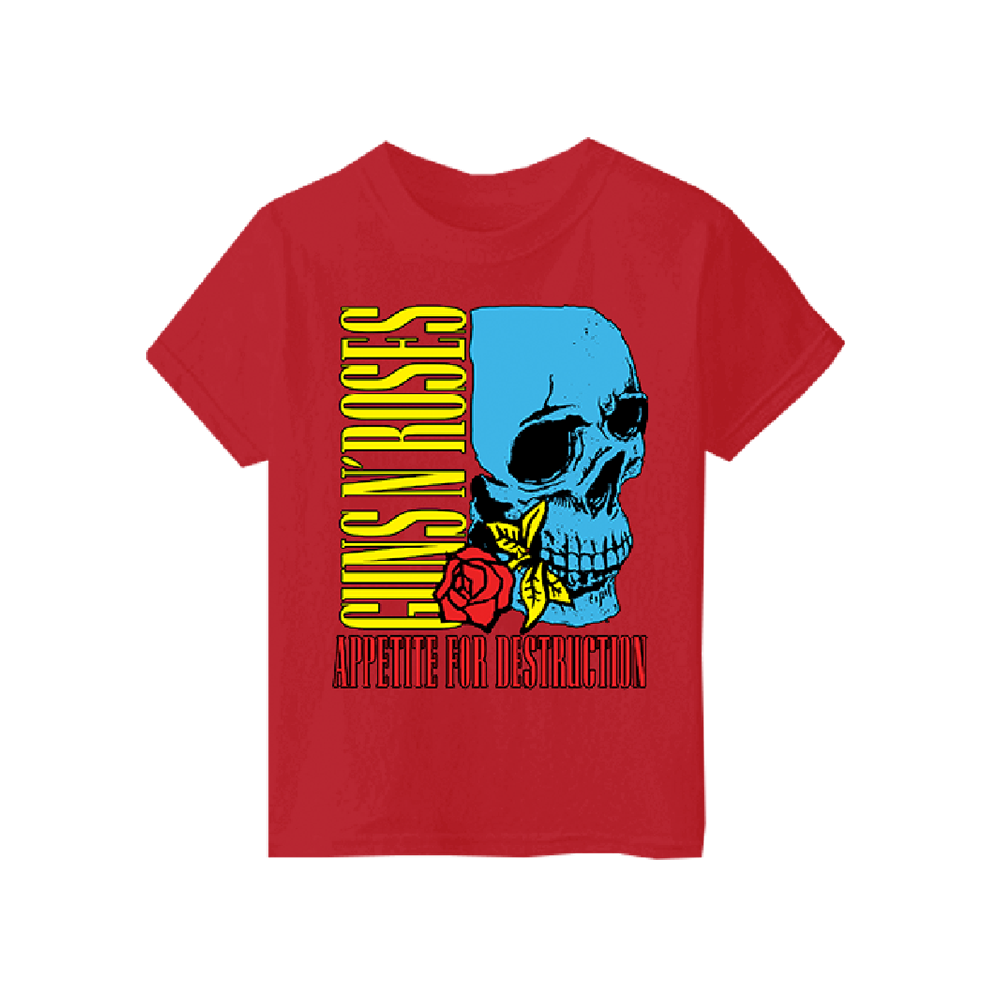 Guns N' Roses Appetite For Destruction Skull Red  T-Shirt