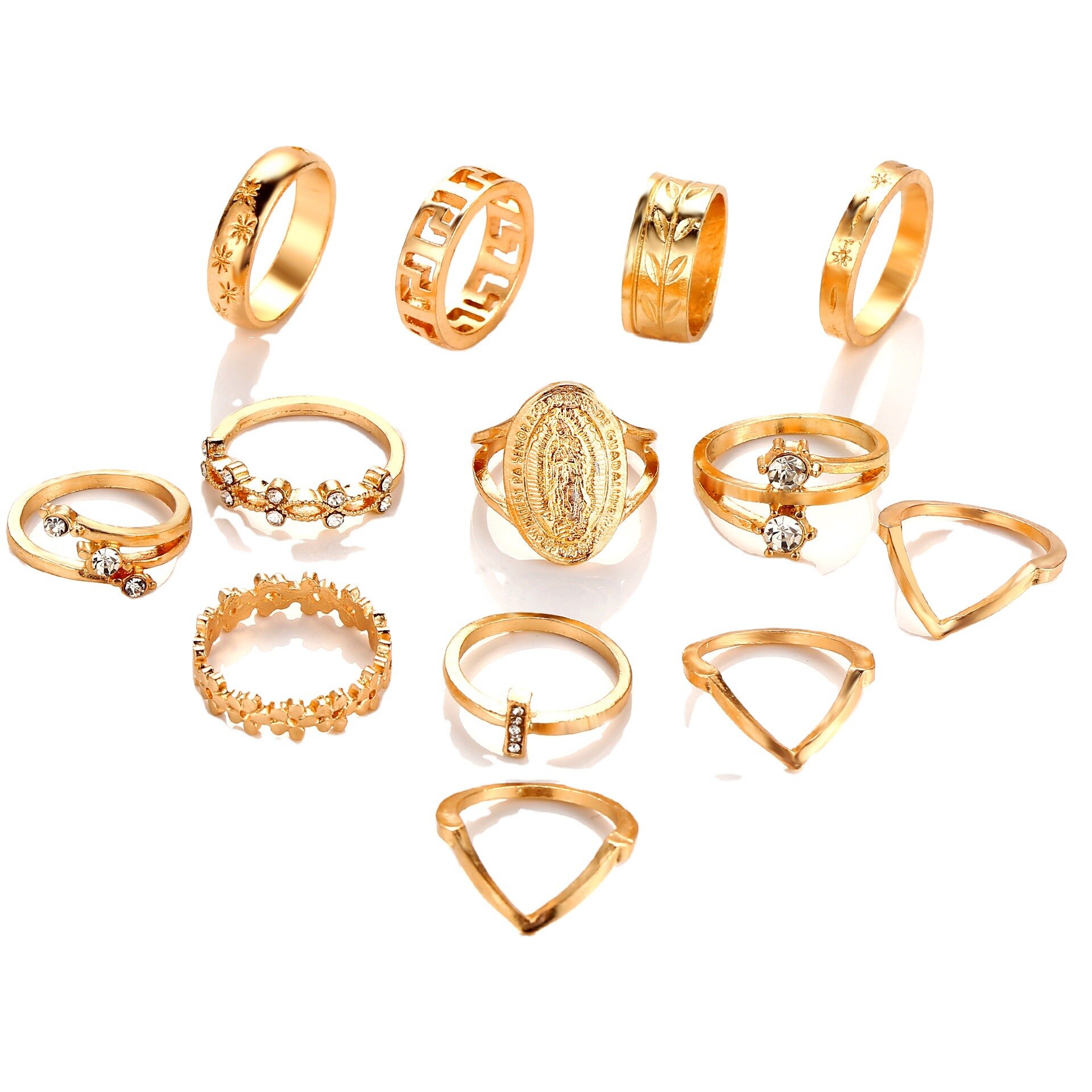 Delysia King   Rings 13-piece Creative retro ring set