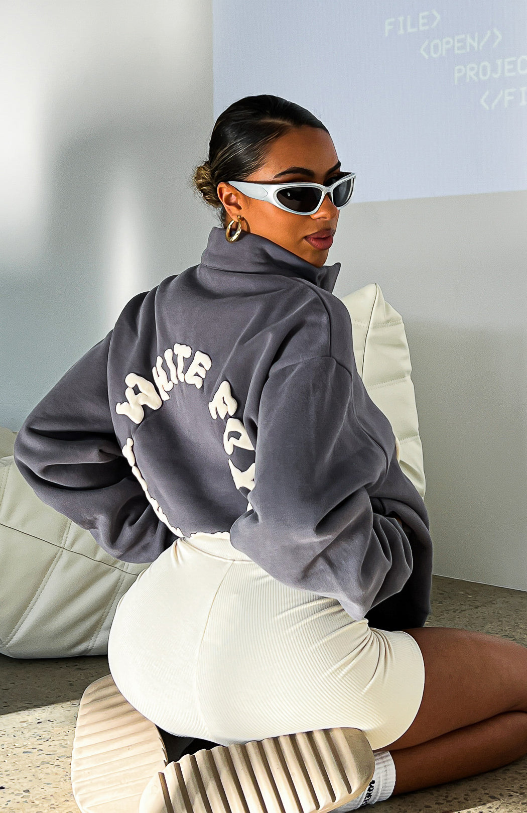 Project 5 Zip Front Sweater Volcanic