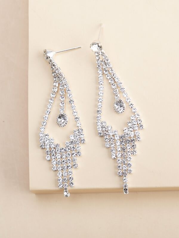 Rhinestone Decor Drop Earrings