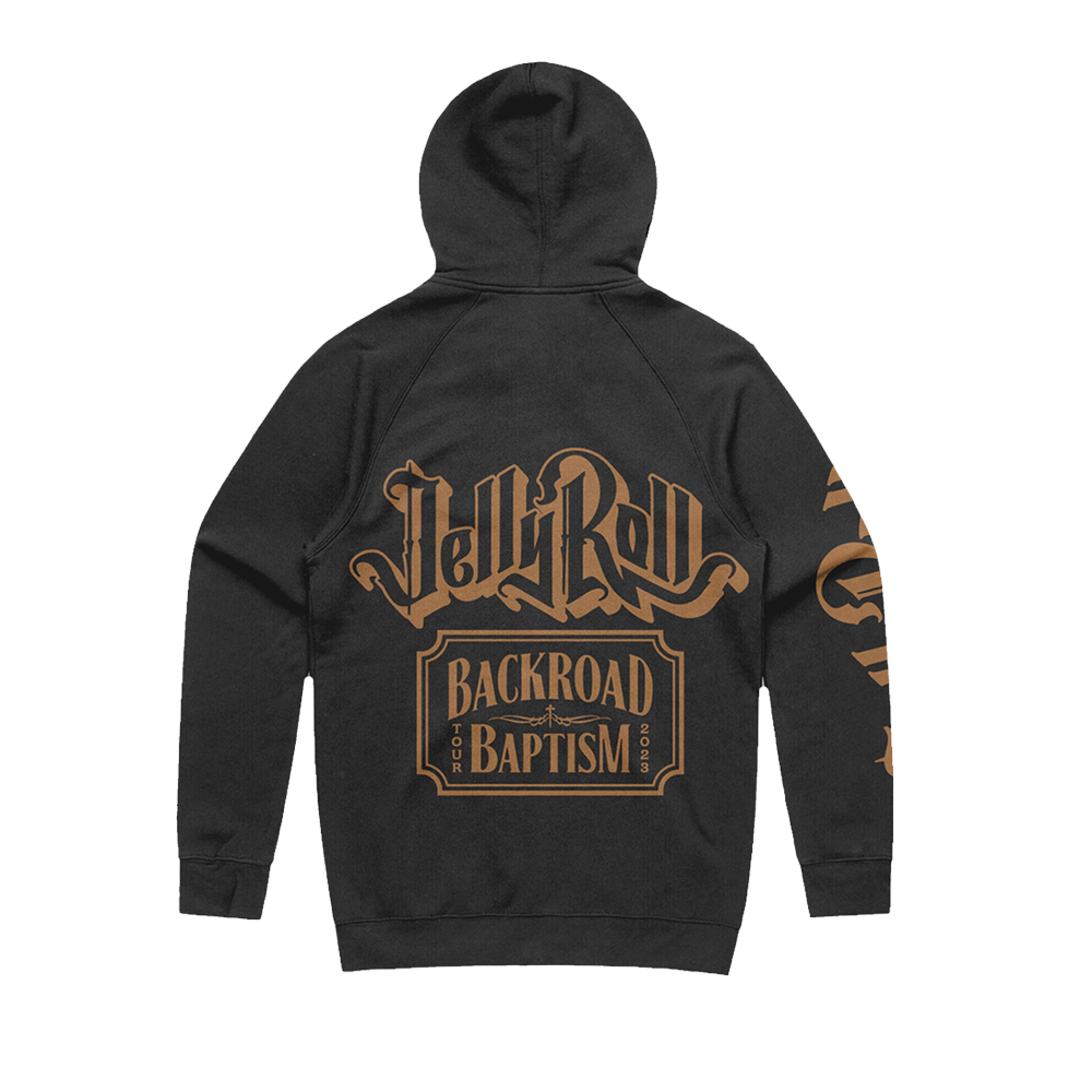 Jelly Roll Backroad Baptism Tour Full-Zip Black Hoodie