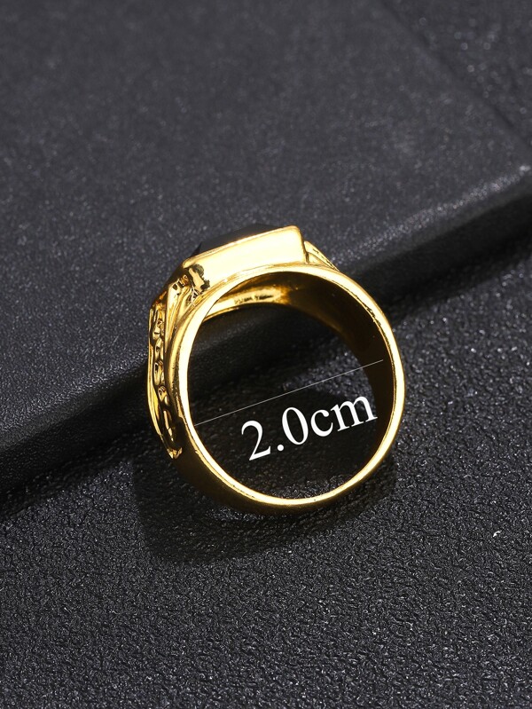 Men Square Detail Ring