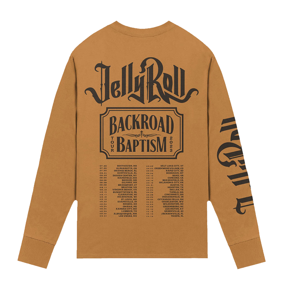 Jelly Roll Brown Toast Backroad Baptism Tour Long Sleeve T-Shirt