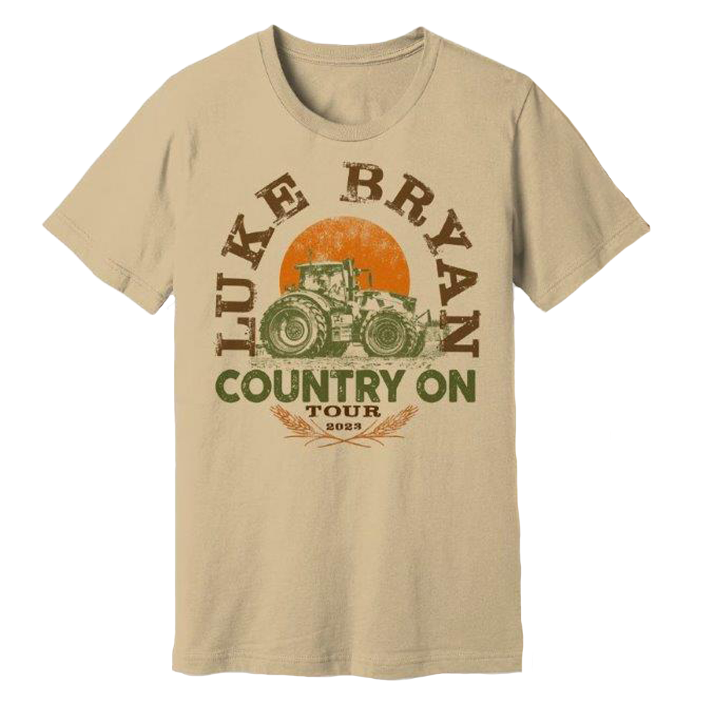 Luke Bryan Country On Tour Tan Tractor T-Shirt