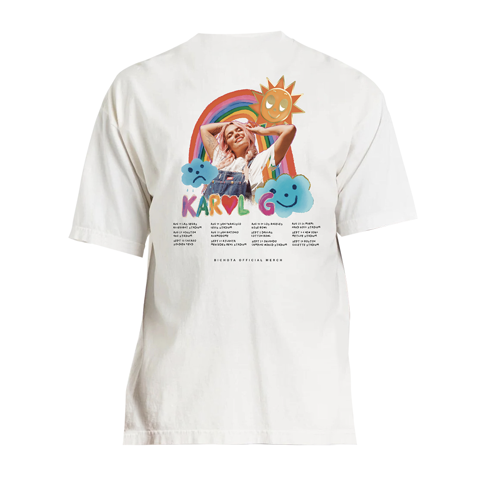 Karol G  MSB Tour 2023 Rainbow White T-Shirt