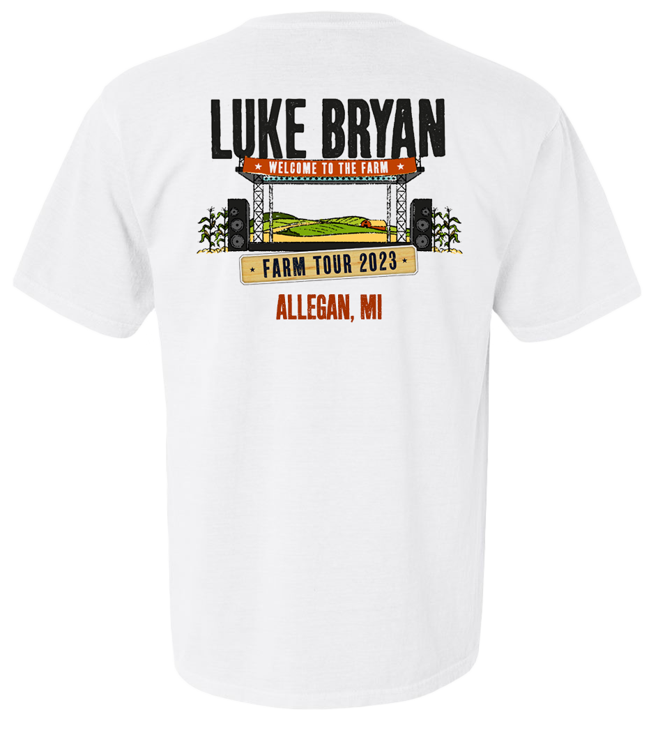 Luke Bryan 2023 Farm Tour Official T-Shirt - Allegan, MI - PRE-ORDER
