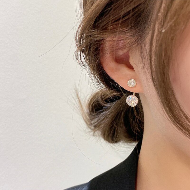 Crystal Geometric Simple Brushed Crystal Women Dangle Earrings