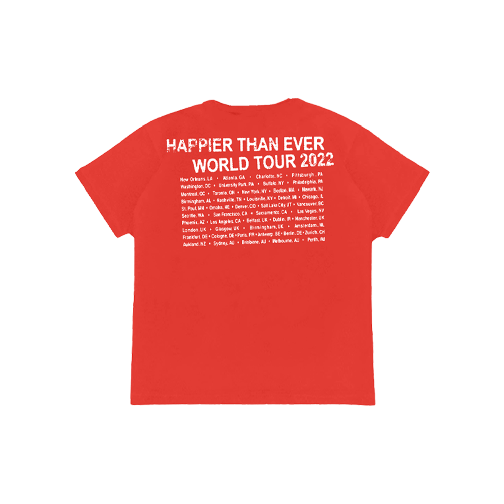 Billie Eilish Cut Out Red Tour T-Shirt