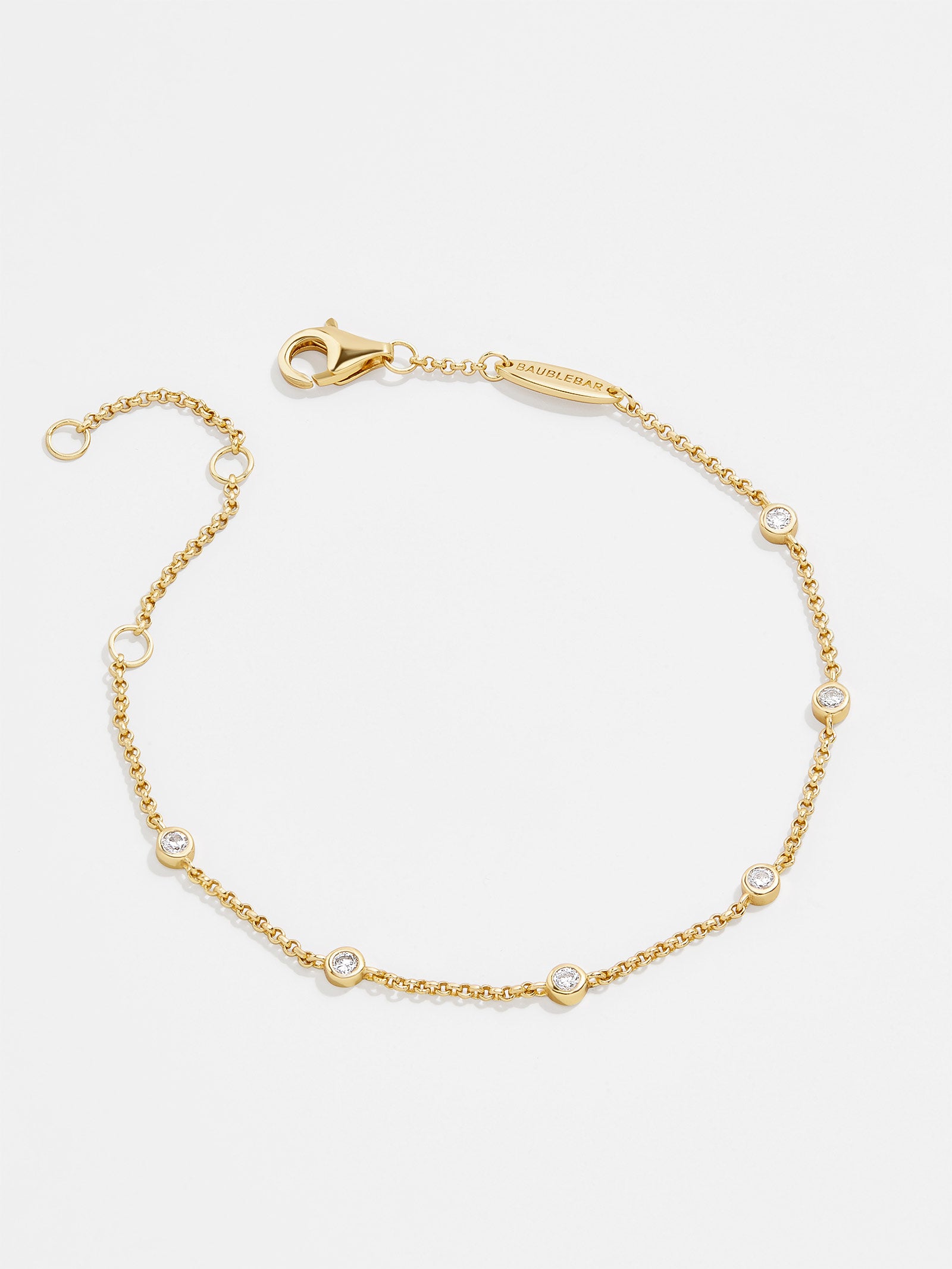 18K Gold Bracelet - Classic Bezel Stones