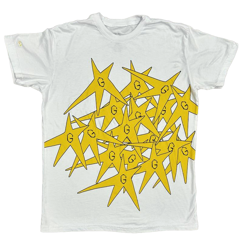 Gracie Yellow Star Splatter White T-Shirt