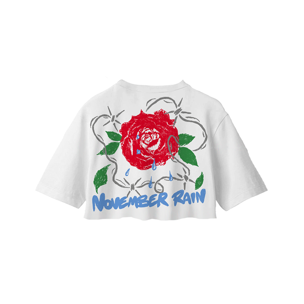 Guns N' Roses November Rain Women's Cropped White T-Shirt