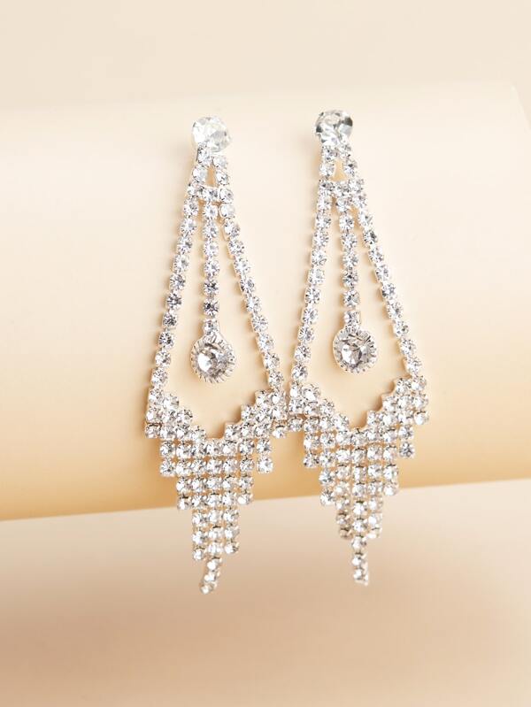 Rhinestone Decor Drop Earrings