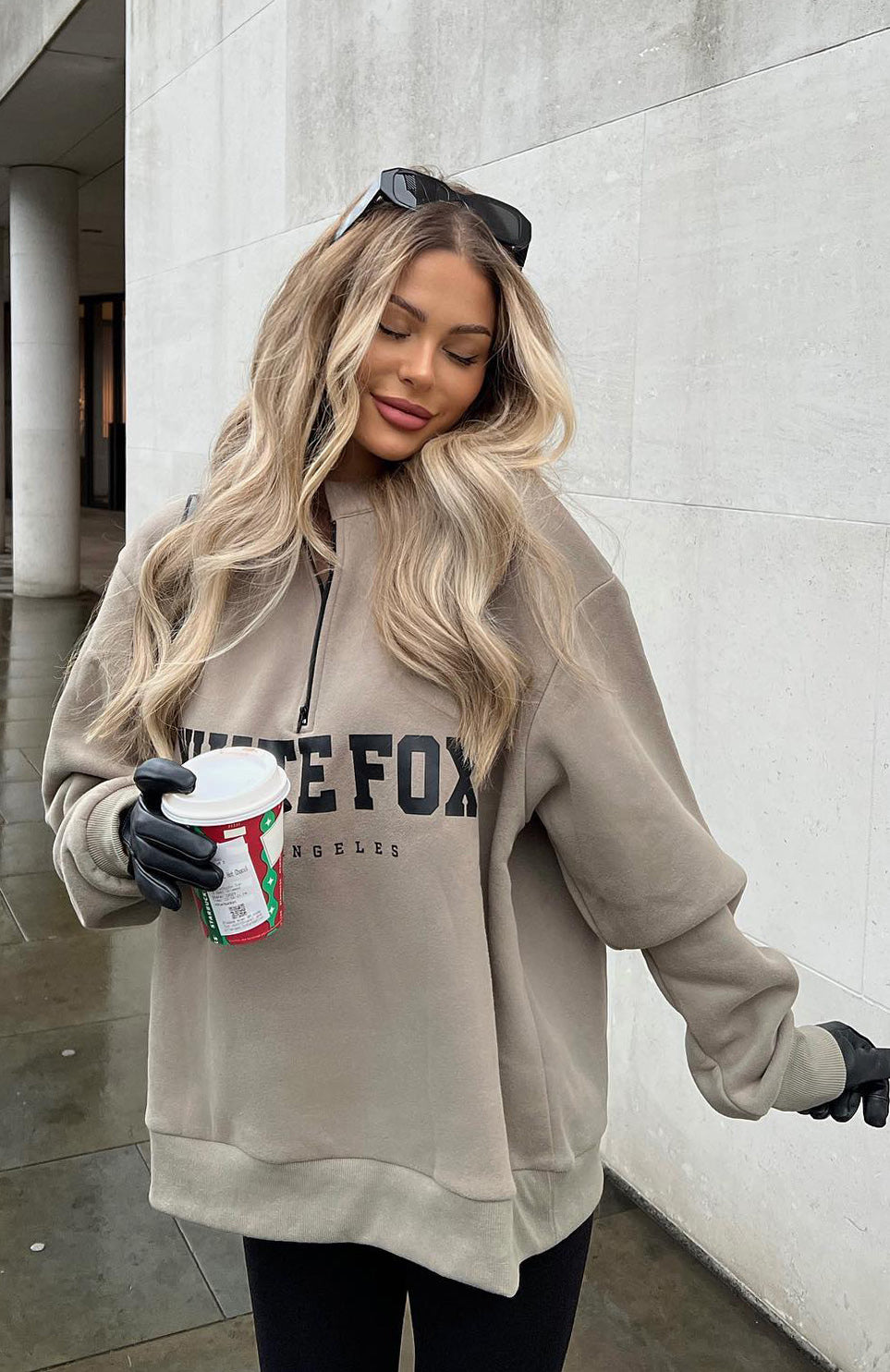 High Standard Zip Front Sweater Mocha