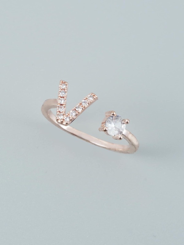 Rhinestone Decor Cuff Ring