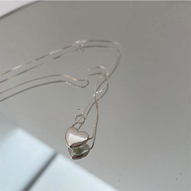 Silver Color  Love Heart Pendant Necklace