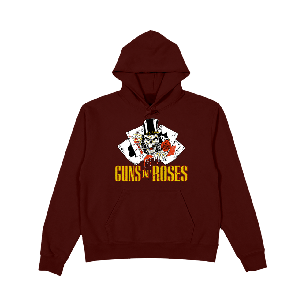 Guns N' Roses Cards Maroon Pullover Hoodie
