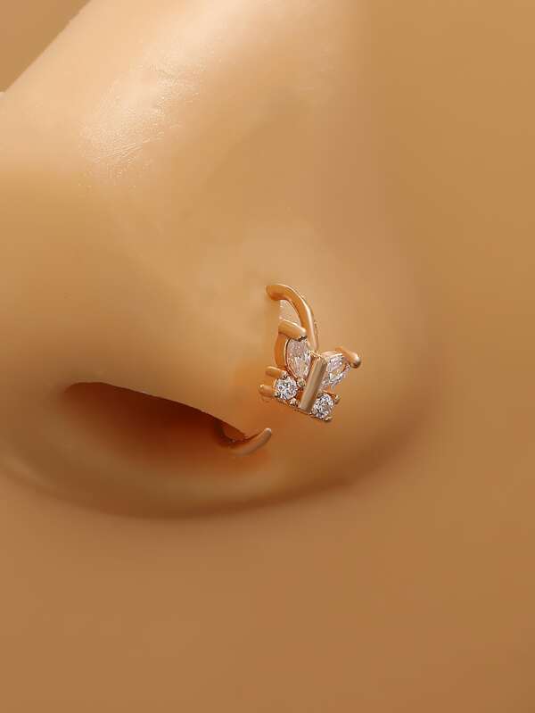 Zircon Butterfly Decor Nose Ring