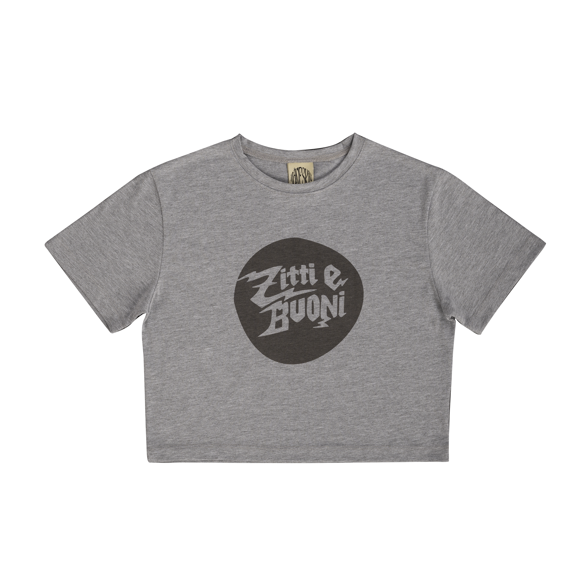 Mneskin  ZITTI E BUONI Grey cropped T-Shirt