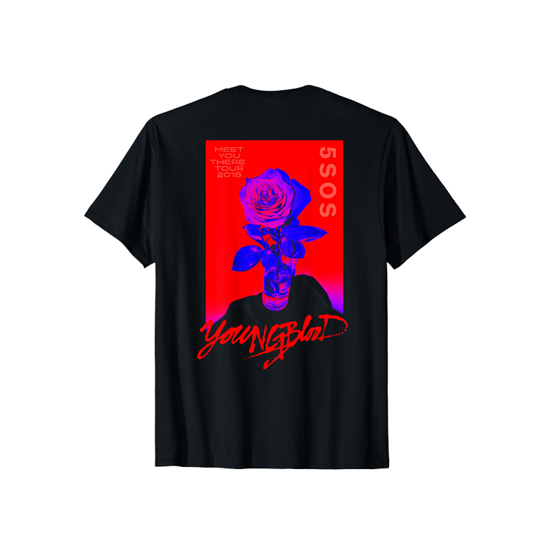 5SOS Youngblood Logo Rose Front Back Print T-Shirt