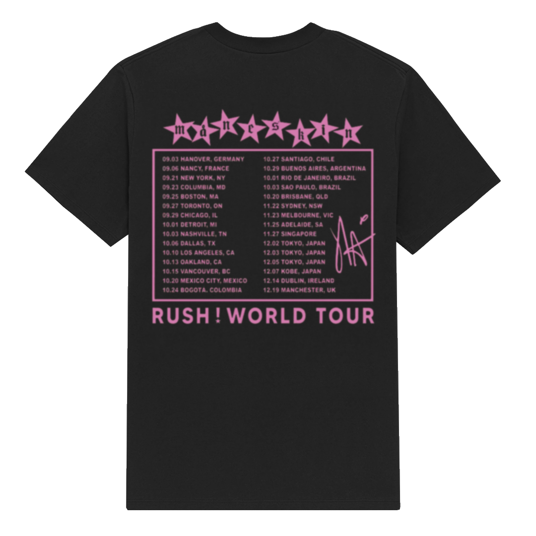 Mneskin RUSH 2023 World Tour Black T-Shirt