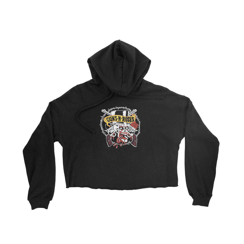 Guns N' Roses Bloody Skull Crop Hoodie
