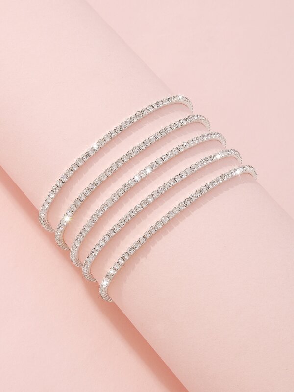 5pcs Rhinestone Decor Bracelet