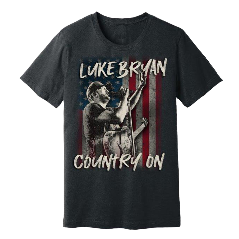 Luke Bryan Country On Tour Heather Black T-Shirt