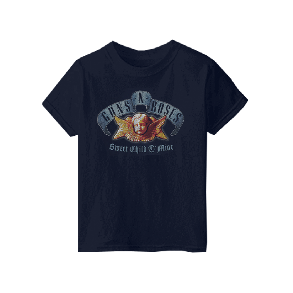 Guns N' Roses Sweet Child O' Mine Cherub  Navy Blue T-Shirt