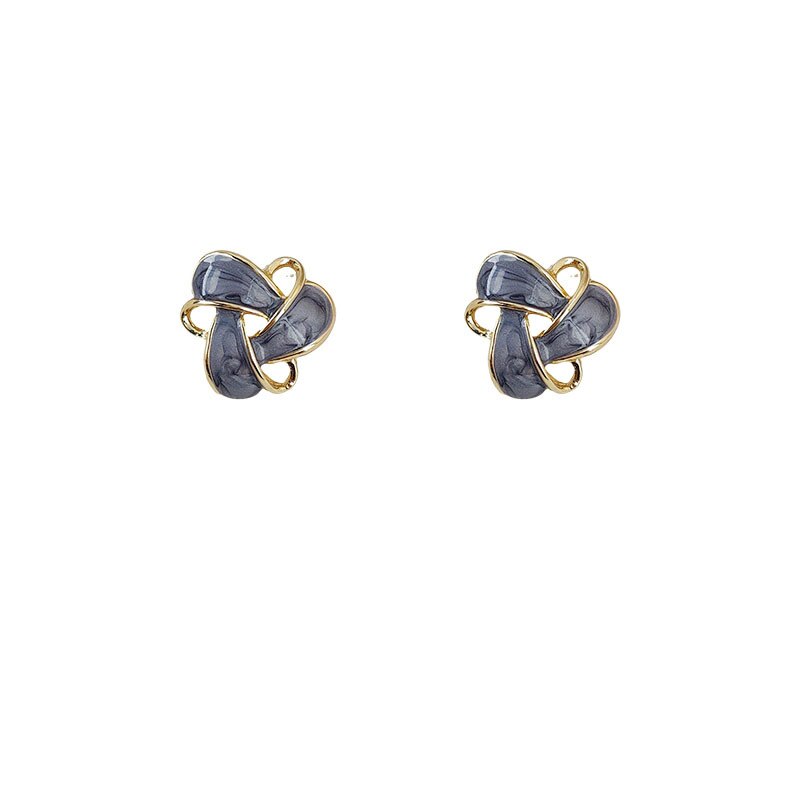 Simple Geometric Oil Dripping Hollow Stud  Earrings
