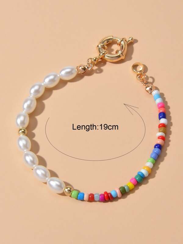 Faux Pearl Beaded Bracelet