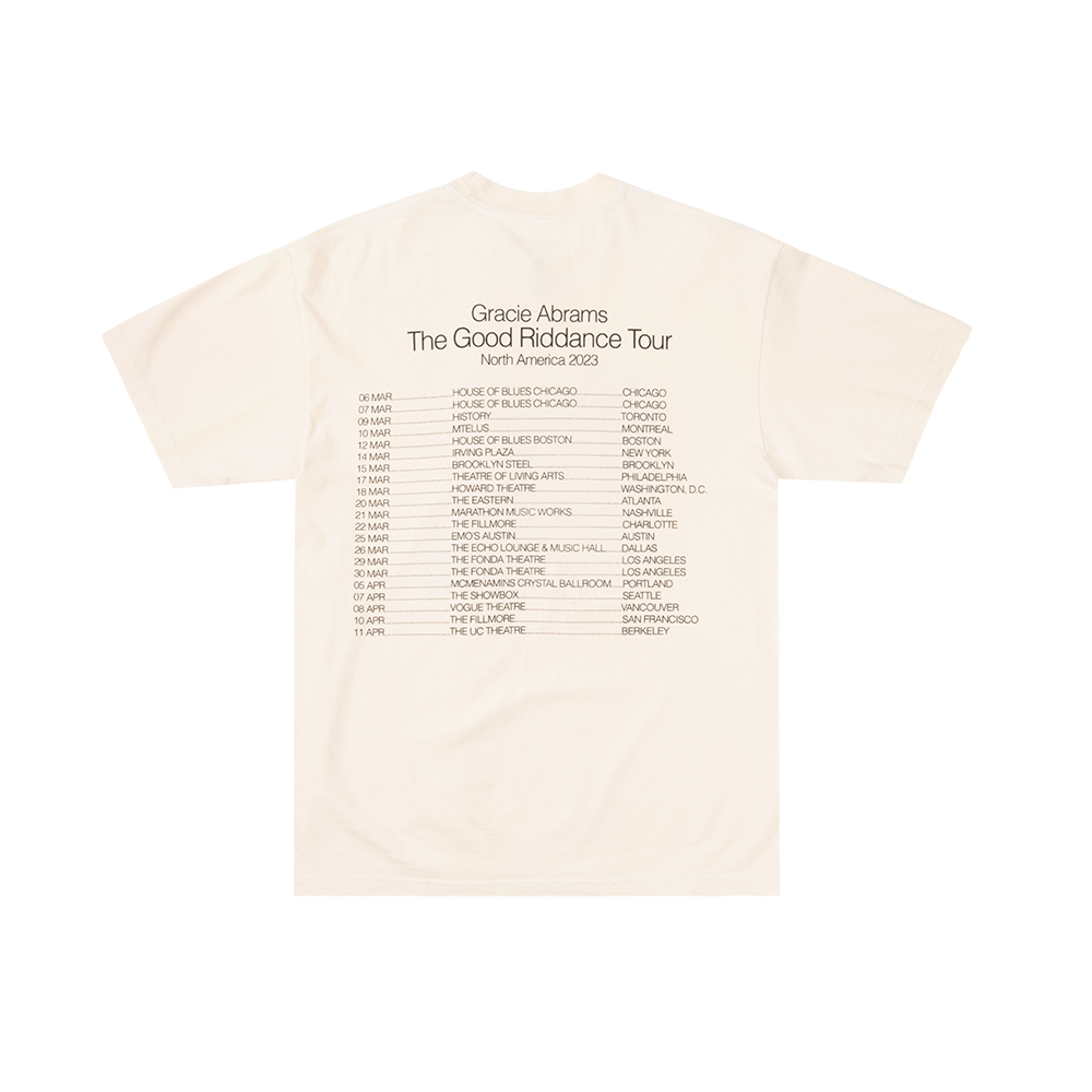 Gracie Abrams Good Riddance Tour Album Cover Cream T-Shirt