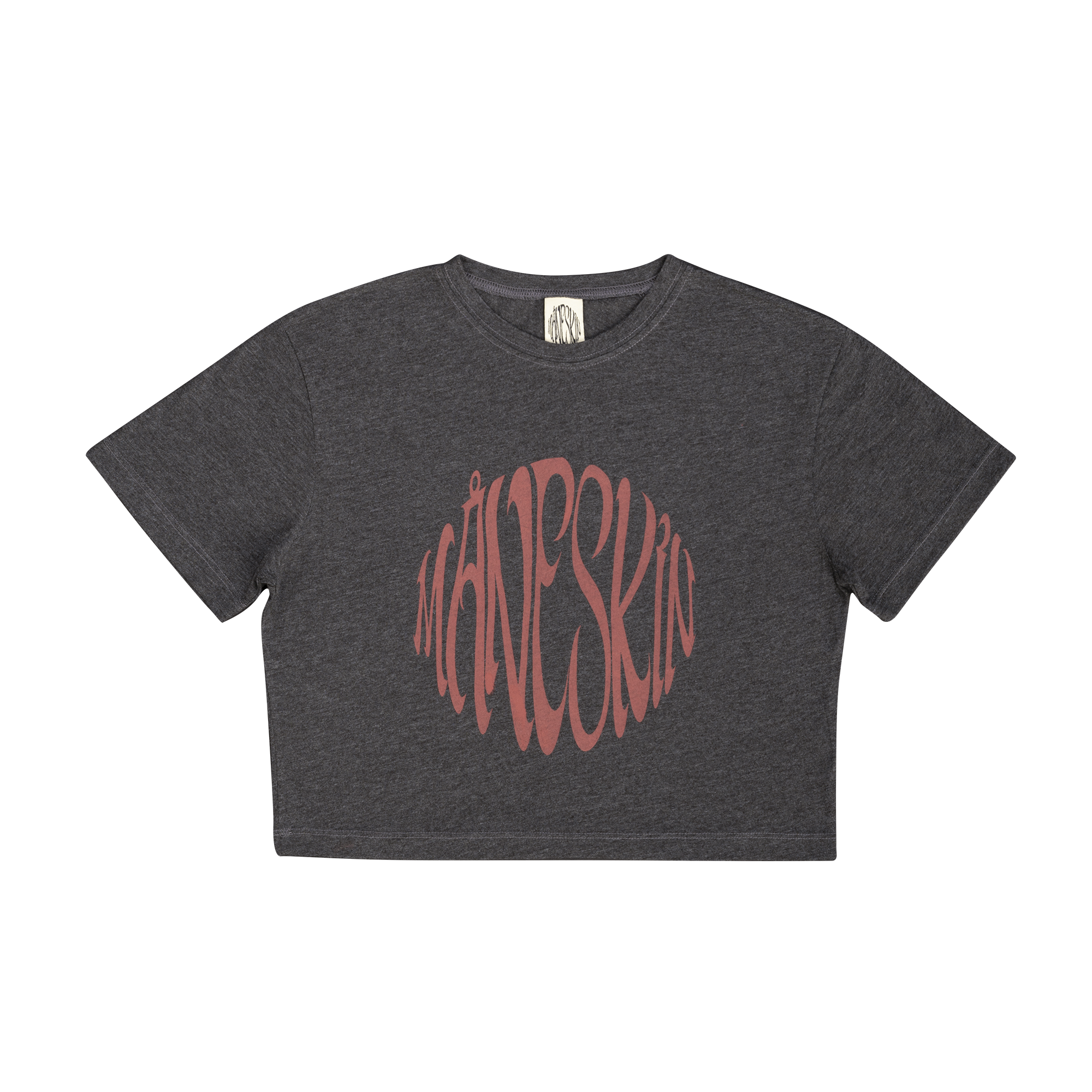 Mneskin Logo Black Cropped T-Shirt