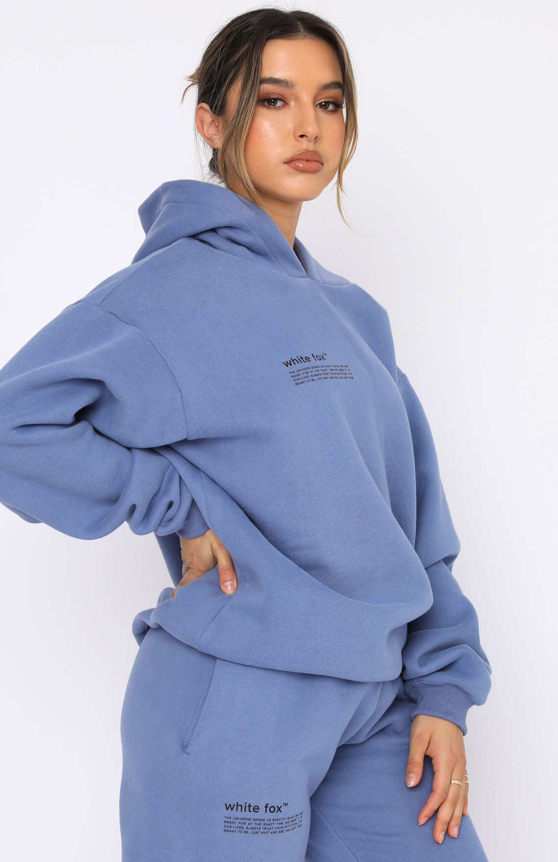 She's A Baddie Hoodie Dusk Blue