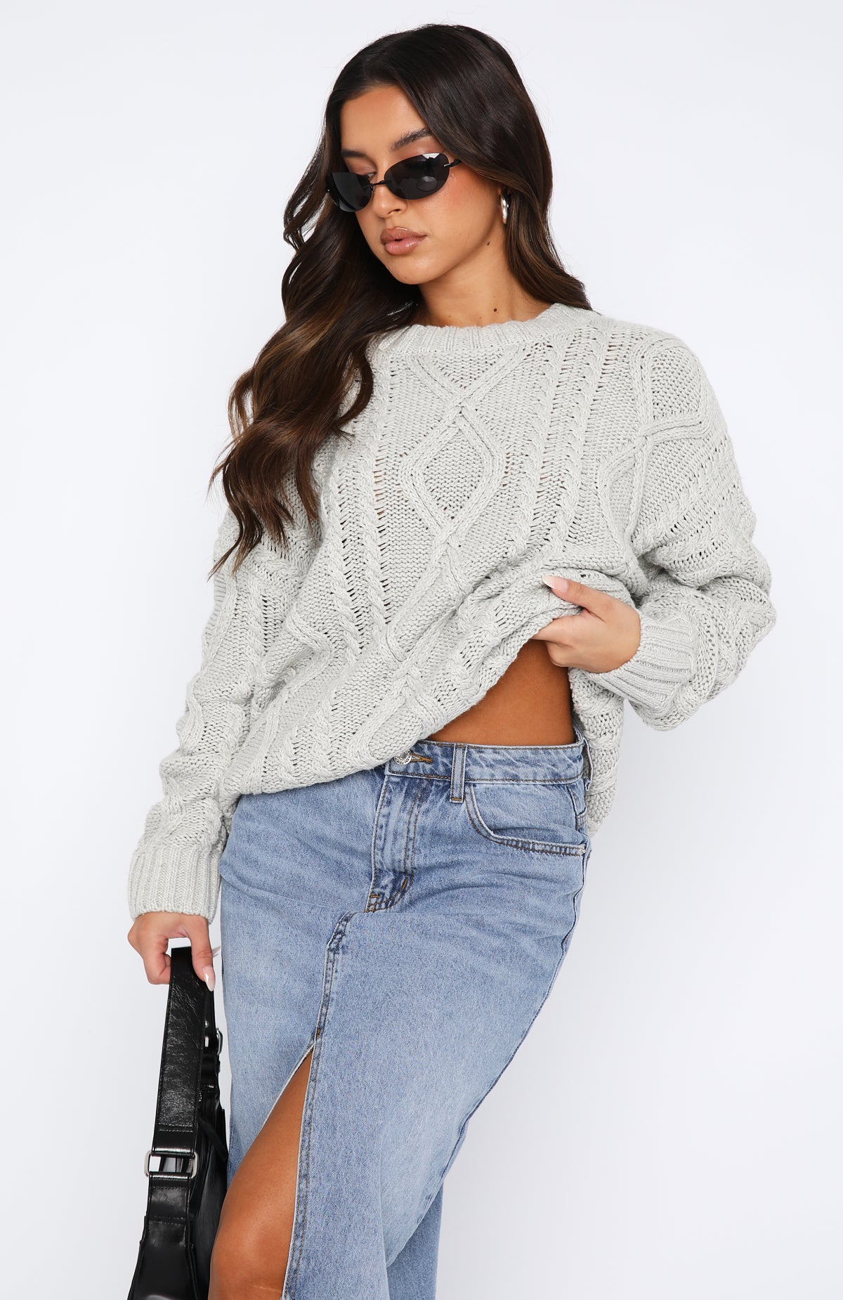 Strong Attraction Knit Sweater Grey