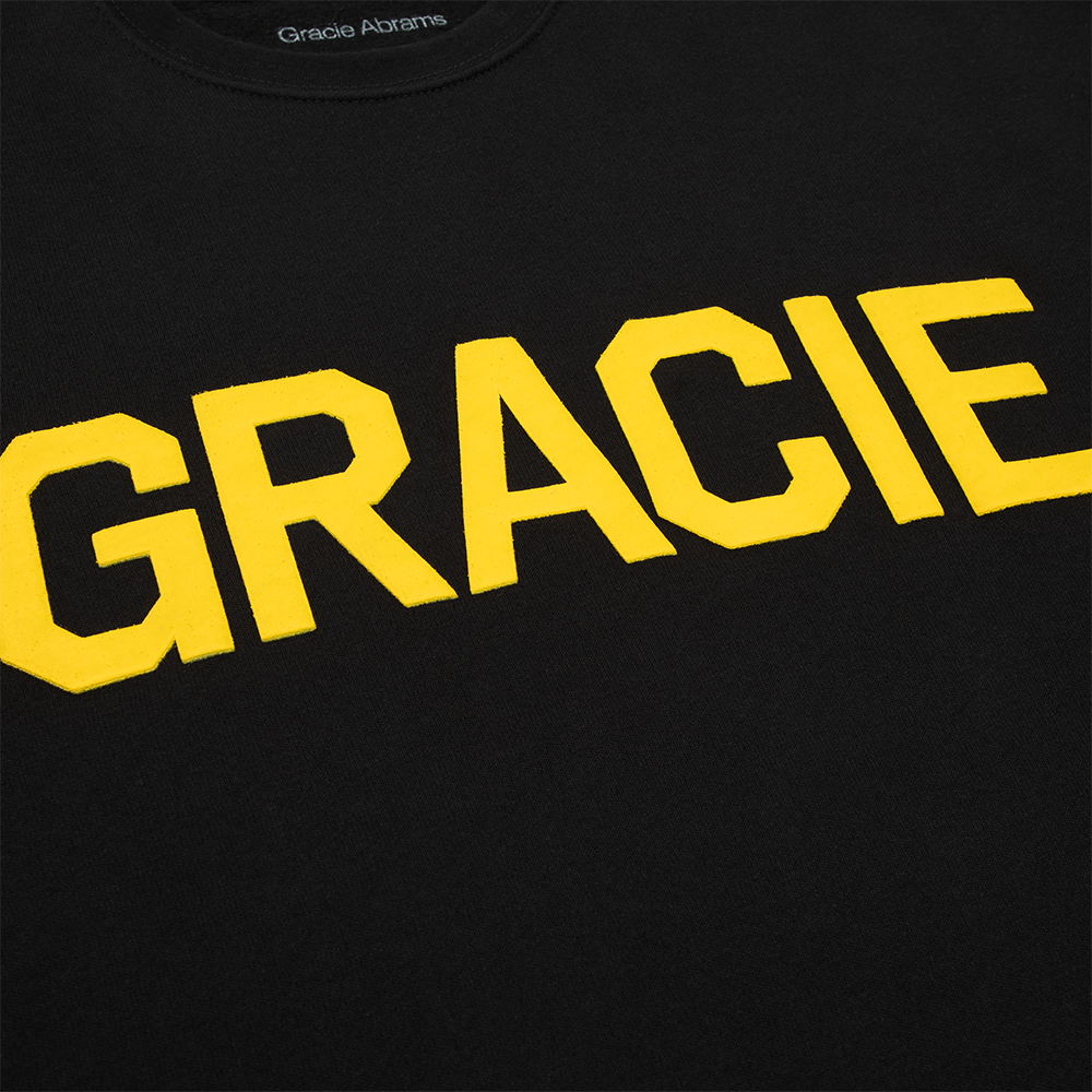 Gracie Black Varsity Crewneck Sweatshirt