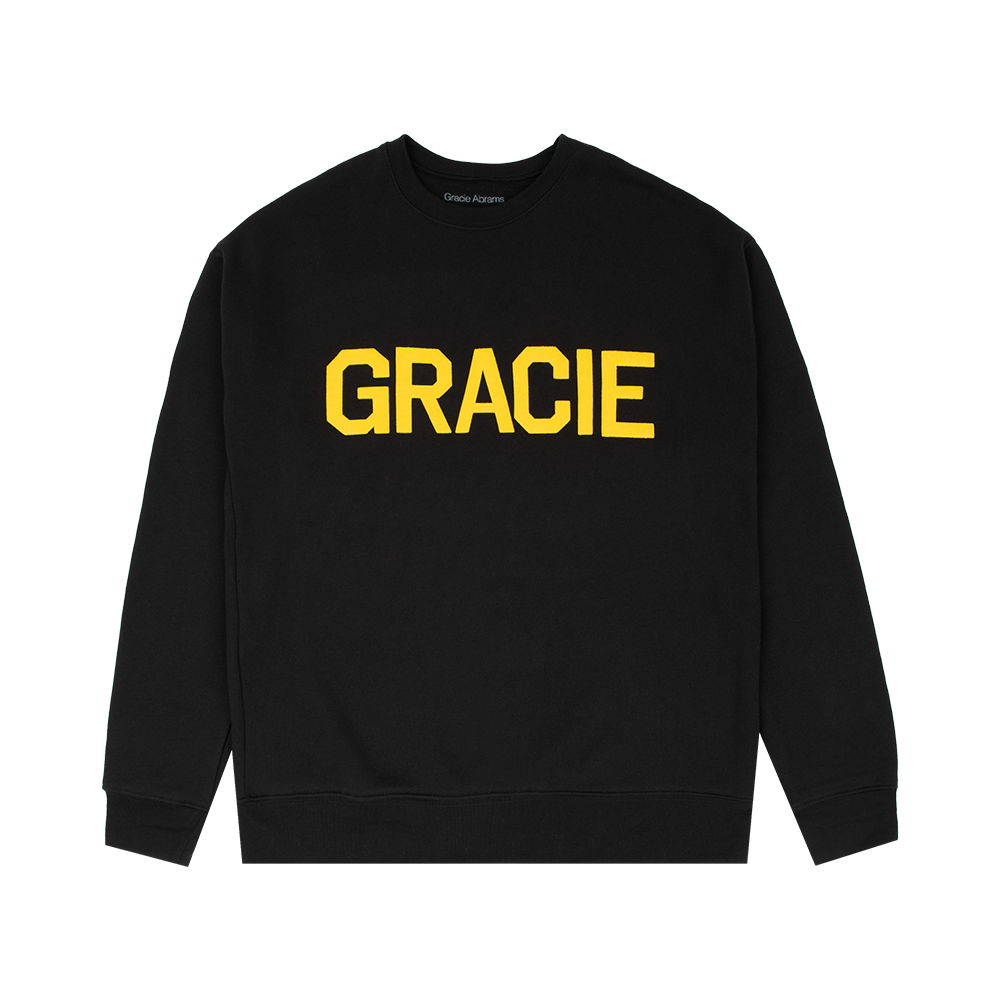 Gracie Black Varsity Crewneck Sweatshirt