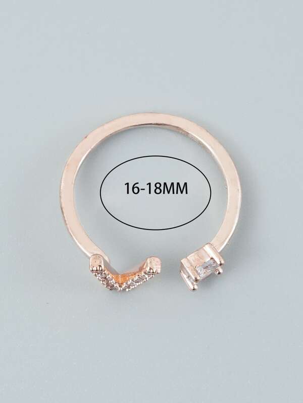 Rhinestone Decor Cuff Ring