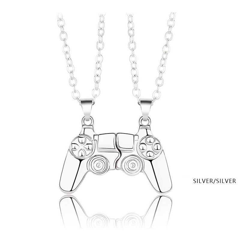 2 Pieces/set Friendship Couple Necklace Magnet Hip Hop Game Controller