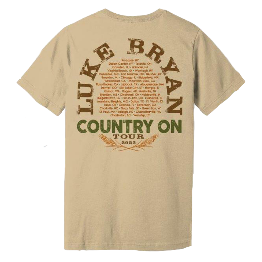 Luke Bryan Country On Tour Tan Tractor T-Shirt
