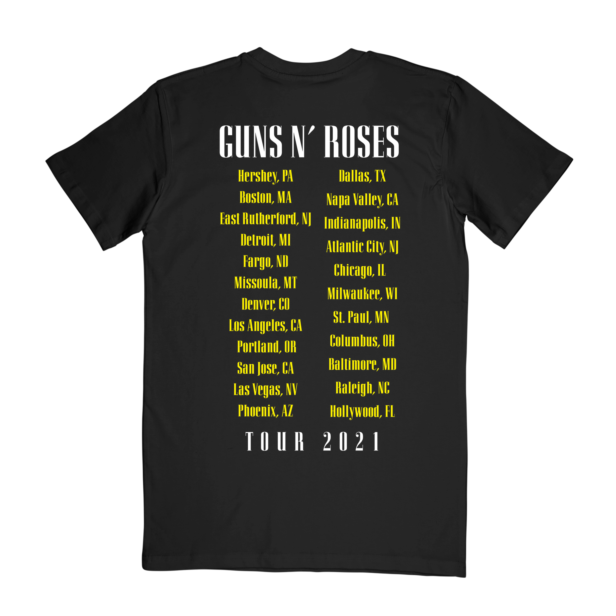 Guns N' Roses 2021 Bullet Seal Tour T-Shirt