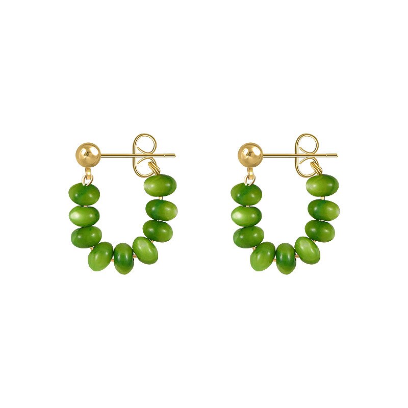 Simple Green Geometric Bohemian Dangle Earrings