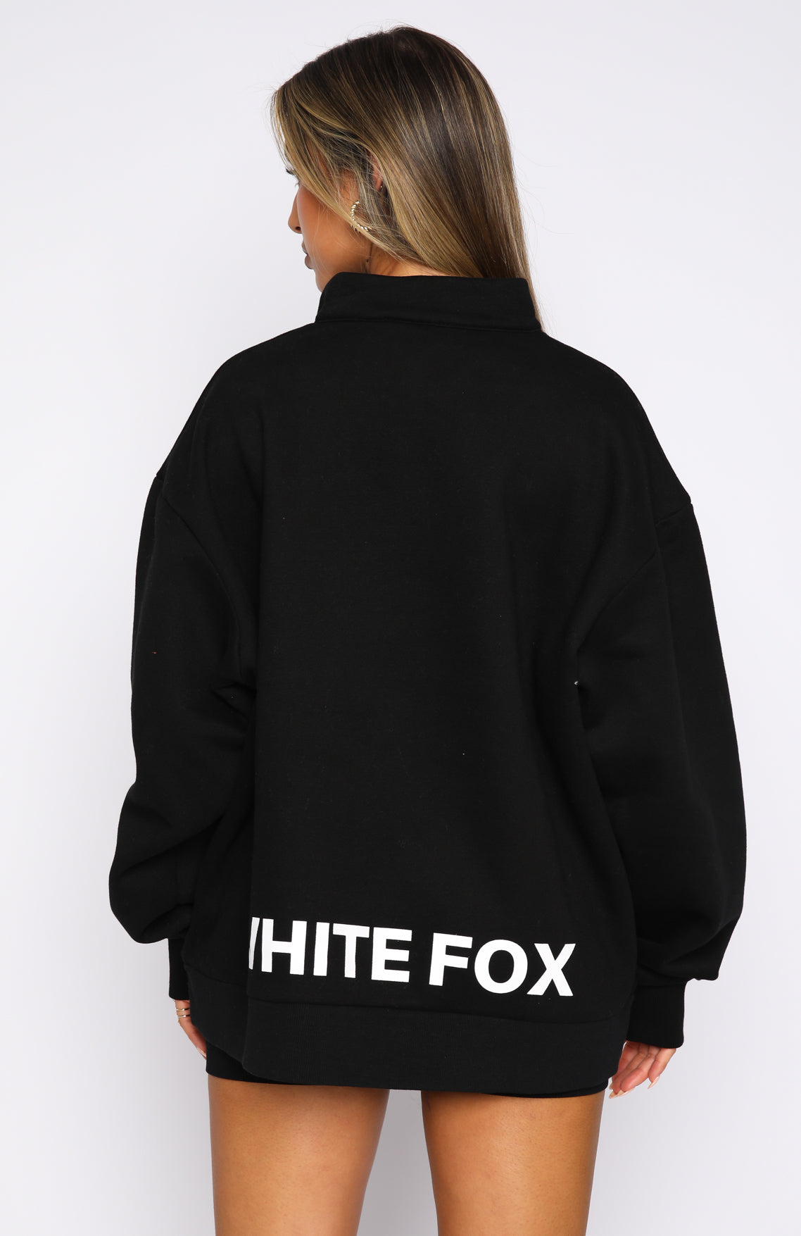 Caught Up With You Zip Front Sweater Black