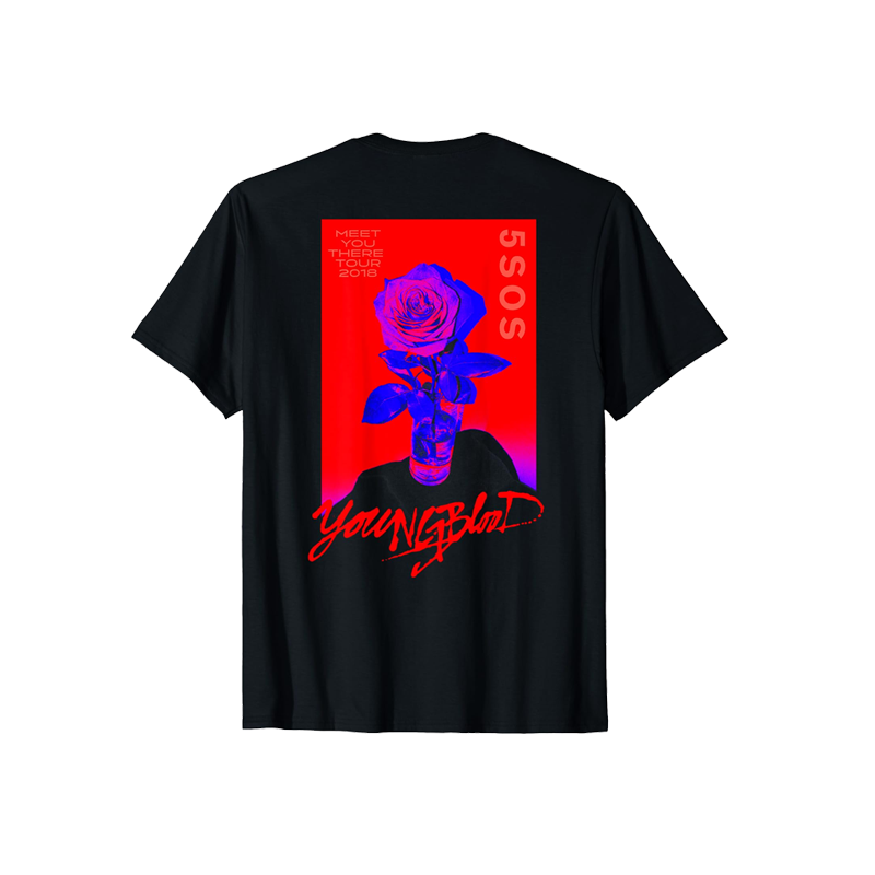 5SOS Youngblood Logo Rose Front Back Print T-Shirt