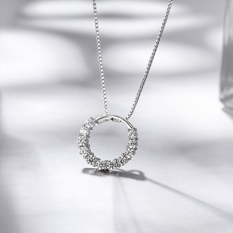 Silver Color Cold Wind  Circle Necklace