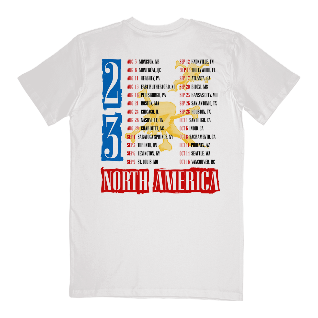 Guns N' Roses Admat 2023 Itinerary White T-Shirt