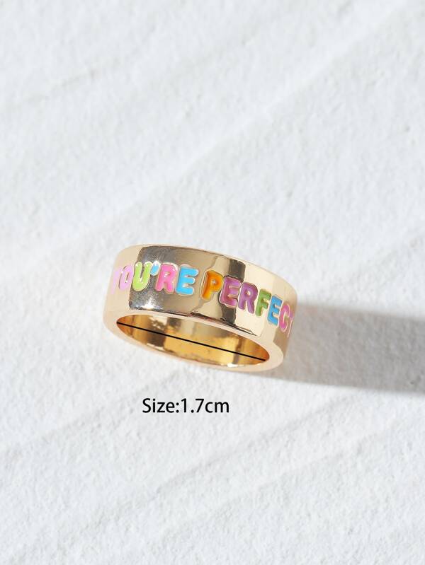 Letter Graphic Ring