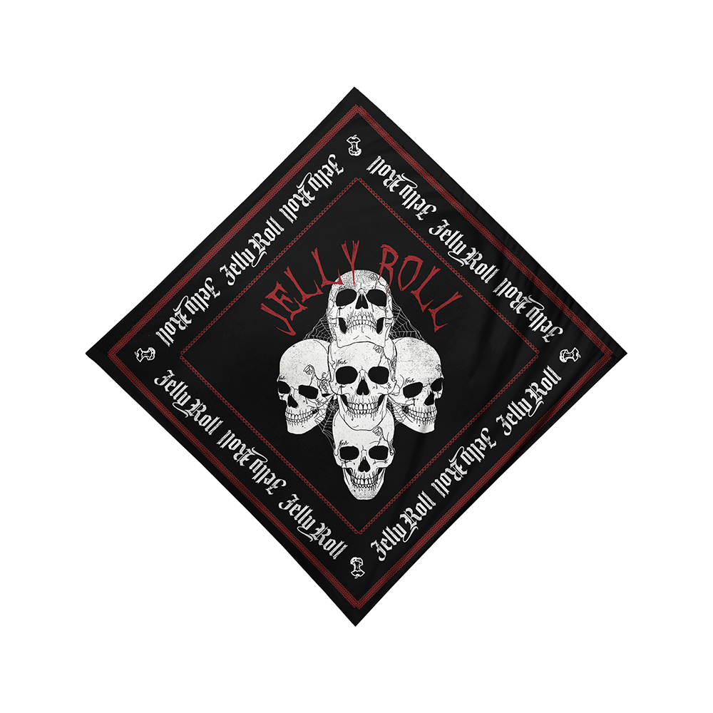 Jelly Roll Skulls Bandana