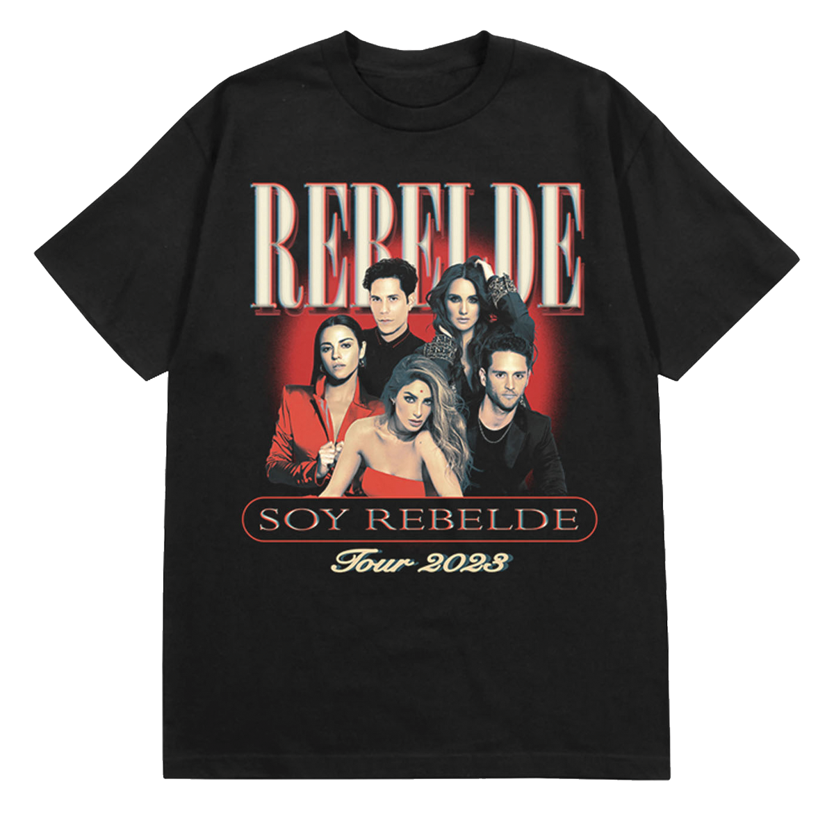 RBD Soy Rebelde Group Photo T-Shirt - Black