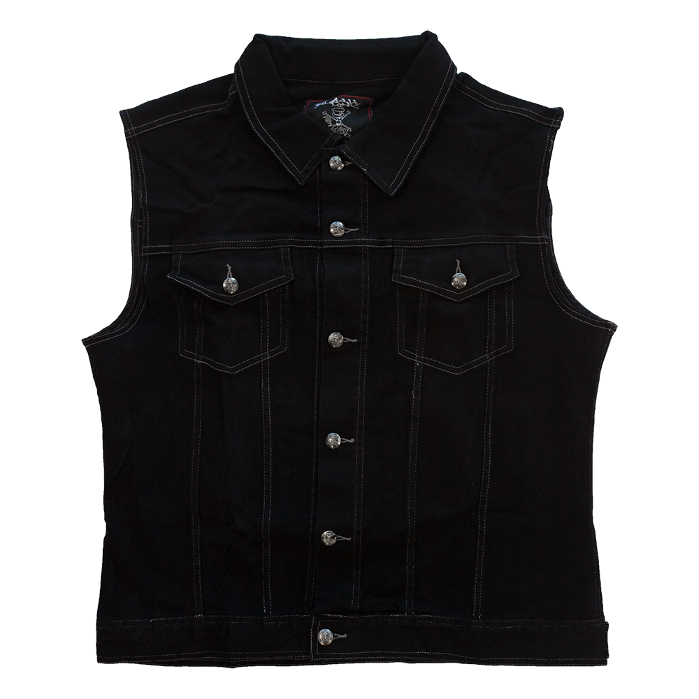 Slash Black Denim Vest